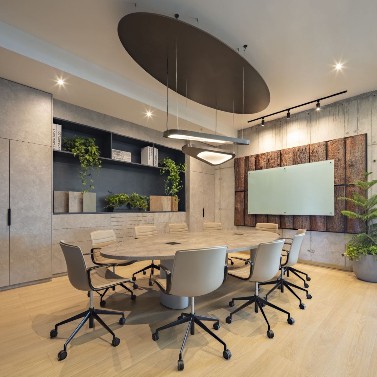 Acoustic Conference Suite with Concealed Ring LED Chandelier #29